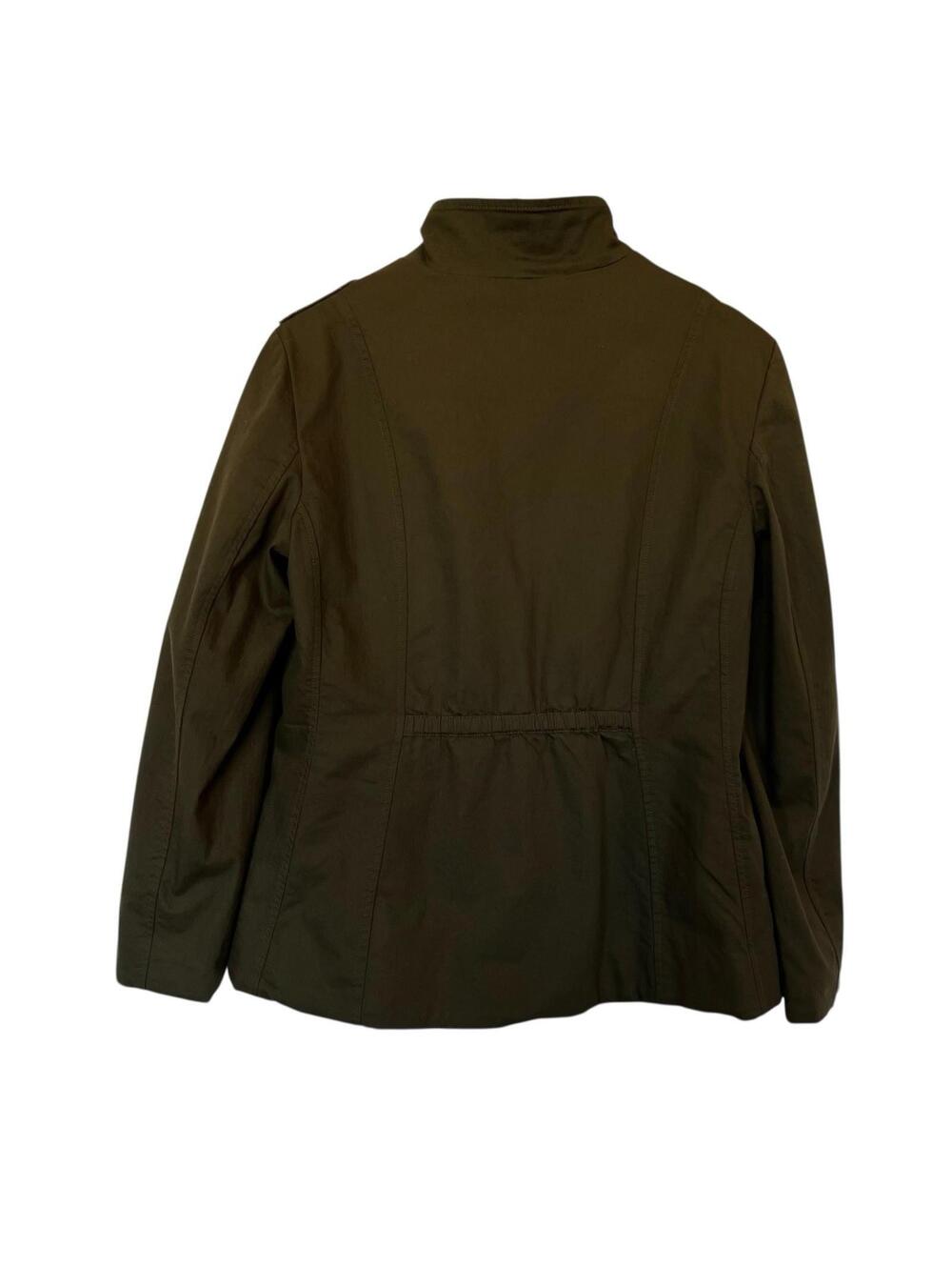 Chico's Jacket Beaded Band Military Womens Size: 1 (8-10)Frog Closure Green - Picture 3 of 9